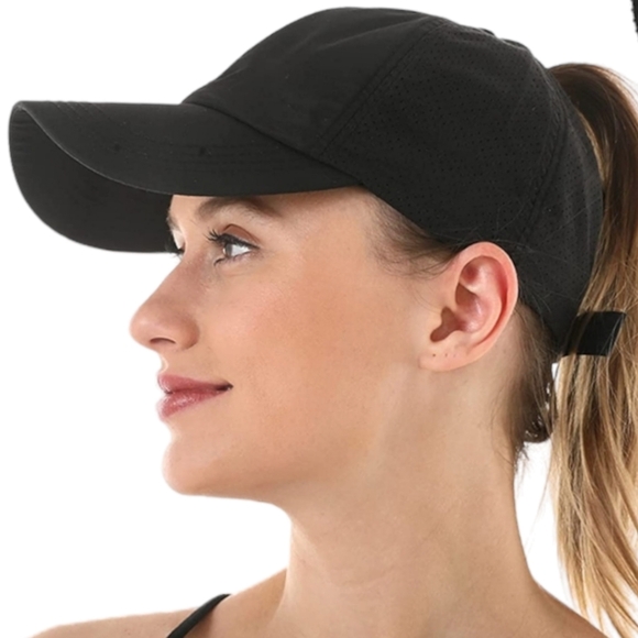 Messy Bun Black Cap - Picture 3 of 8